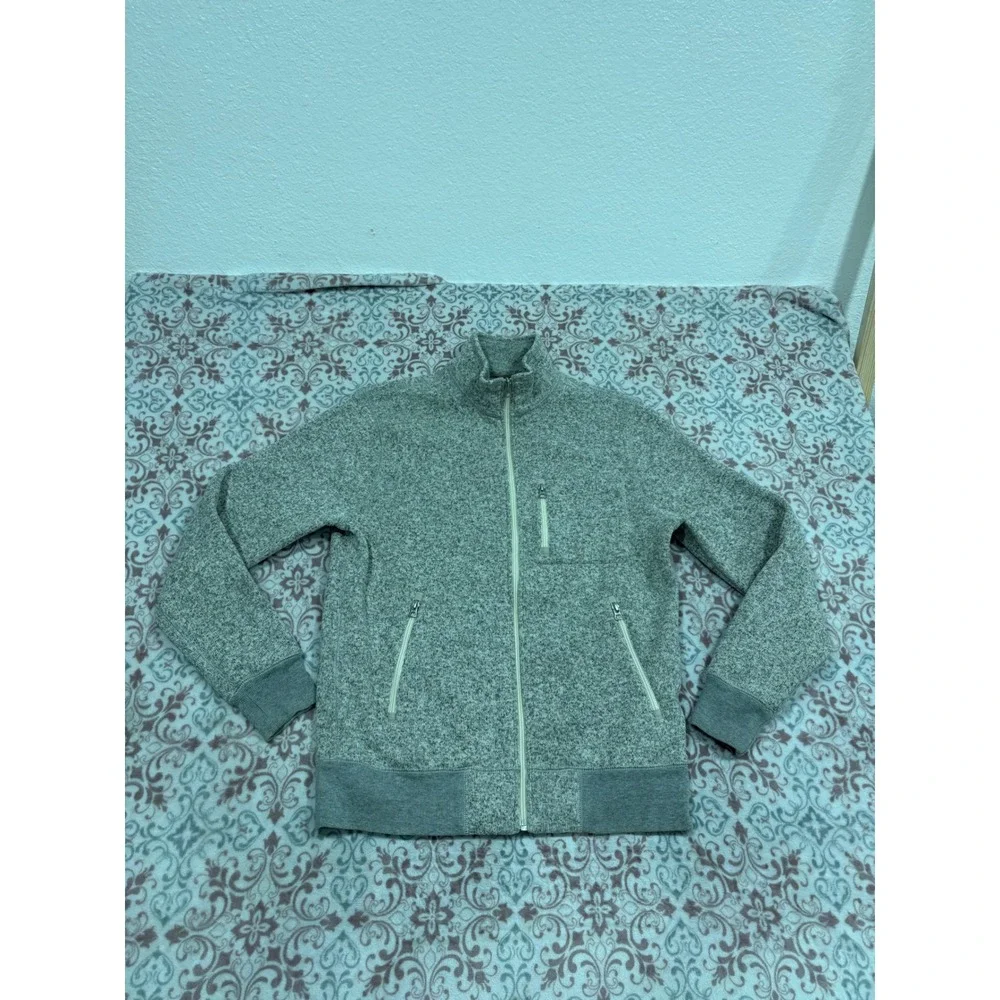 J. Crew Sporting Life Mens Full Zip Sweater Jacket Heather Grey Size M 77388